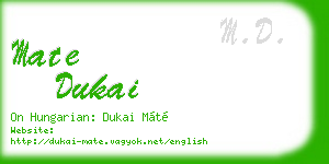 mate dukai business card